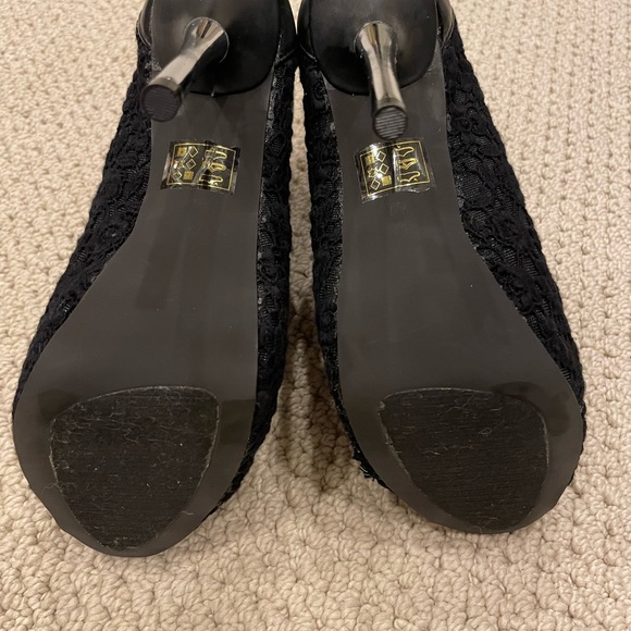 Bebe Black Lace Stiletto Ankle Boot - Picture 6 of 7